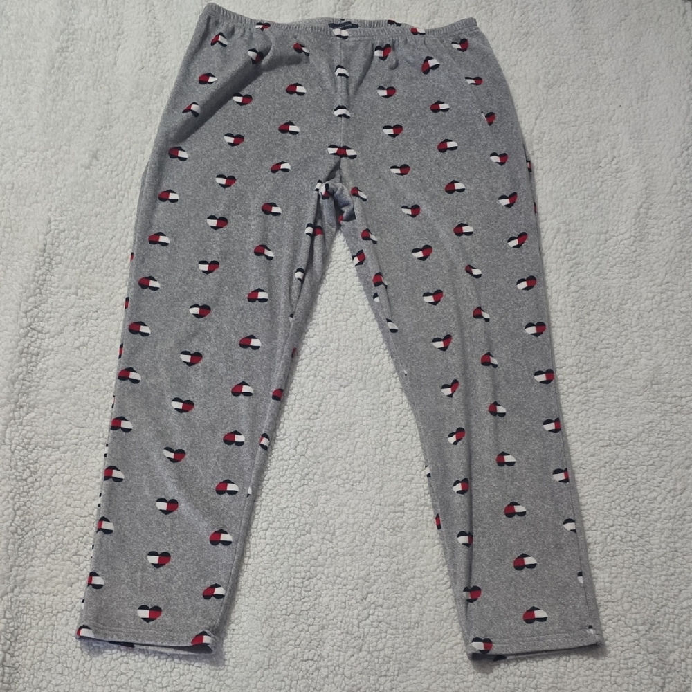 Tommy Hilfiger Gray Cozy Pants with Red and White Accents